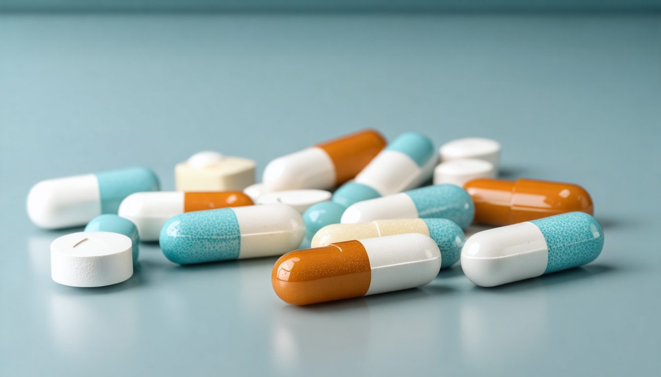 Blister pack of ED pills on a bedside table with a glass of water, symbolizing medical treatment for erectile dysfunction